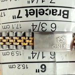 Seiko  SQ Presidential Vintage Ladies Watch Gold Dial Two-Tone Bracelet Case Date Photo 14