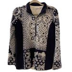 Susan Graver Womens Size XS Multicolor Paisley 1/4 Zip Pullover Sweatshirt Photo 0