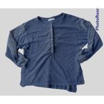 We The Free  Free People Back at It Henley Top Medium Gray Hi Low Oversiz… Photo 5