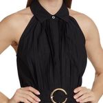 Elie Tahari Pleated Fit & Flare Belted Halter Midi-Dress Photo 3
