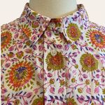 Anthropologie Maison d’Amélie Paris Button-Down Short Sleeve Floral Blouse By Photo 2