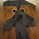 Essue Brown shimmery strapless dress with black tie back Photo 3