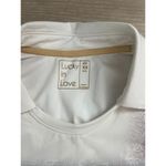 Lucky in Love Mesh Overlay Collared Polo Tank XS Scrunch Side Tennis Golf Top White Photo 5