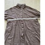 VEUX ETRE Womens Size Large Brown Shimmer Tie Dress 3/4 Sleeve Resortwear Luxury Photo 8