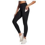 Ewedoos XL Black High Waisted Leggings Pockets Workout Athleisure Gym Active Photo 1