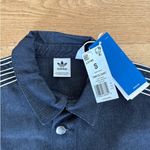 Adidas  - Denim Short Sleeve Button Front Shirt in Blue Photo 1