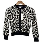 Daydreamer  New Cardigan XS New Black/White Long Sleeve Eclipse Wave Photo 2