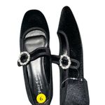 Juicy Couture NEW  Velvety Black Mary Janes Flats Pearl Buckle Photo 1