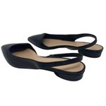 Club Monaco Club‎ Monaco Sz 37 1/2 Women's Black Leather Slingback Pointed Toe Flat Shoes Photo 12