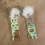 Iridescent Bride Earrings With Pom Pom Photo 1