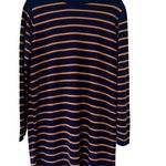 Cotton Emporium Nautical Striped Bi-color Sweater Navy Mini Dress Sz L Photo 1
