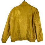 Vtg Y2K 100% Silk Satin Bomber Jacket Sz Medium Gold Yellow Photo 1