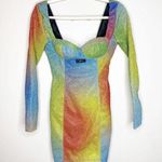 GCDS Rainbow Glitter Party Mini Dress Size Small Silver Photo 0