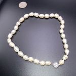 Baroque Japanese Pearl 12X14mm 18 Inches With Silver Rose Clasp Necklace Chocker Photo 14