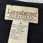 Longaberger  Vintage Christmas Black Sweater Festive Snowman and Tree Size M Photo 4