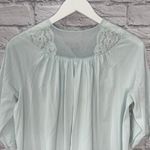 Vintage Shadowline Satin Nylon Short Sleeve Robe Size S Blue Lace Housecoat Photo 7