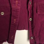 EnChanté Cropped Raw Hem Vest Gingham Maroon Plum Purple Size L Photo 4