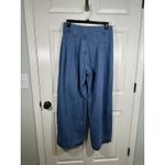 SheIn NWT Sxy Wide Flare Pleated Med Wash Denim Pants 32x32 Photo 4