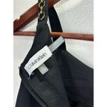 Calvin Klein ‎ Women's XL Black Draped Tank Top Gold Chain Straps Photo 6