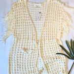 Anthropologie  Off White Long Lace Open Cover Up OSFM MSRP: $140 Photo 2