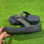 Crocs  Women’s 7 Platform Boca Bling‎ Flip Wedge Thong Sandals Medallion Photo 4