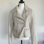 Apt. 9  Tan Leather Jacket with Asymmetrical Zipper Photo 2