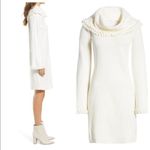 Eliza J NWT  Ivory Puff Ball Turtleneck Sweater‎ Dress Size XS Photo 3