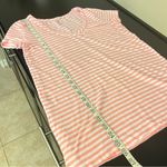 Caslon  Modal/Cotton blend striped Tshirt, long fit, short sleeve, pink &white Photo 5