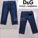 Dolce & Gabbana D&G Capris Navy Jeans with Velvet Back Pocket, Blue Denim Size 27 Photo 9