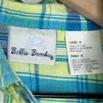 Vintage Bobbie Brooks Sz M 100% Cotton Dragonfly Button Up Green/Blue Plaid Blue Size M Photo 5