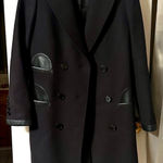 Burberry  Wool Cashmere Blend Leather Trim Tailored Coat Women US2 Photo 0