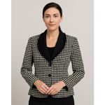 NWT Shomi Petites Houndstooth Black White Blazer Size 14 Photo 1