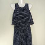 Calvin Klein Calvin Klein Women's Belted Polka Dot Peasant Dress Blue Size 2 Photo 1