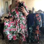 Gabby Skye ✨ Pink Green Floral Open Neck Dress Photo 0