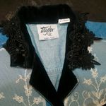 Taylor G. Dallas Texas Blue Denim Vest with Lace & Velvet Size XLarge Photo 15