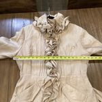 Samuel Dong tafetta Belted Ruffle Formal bubble coat Fancy Coat Jacket dress M Gold Size M Photo 4