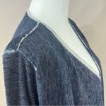 Chico's Open Front Waterfall Navy Silver Metallic Sparkly Cardigan Sz 2 (L 12) Photo 5