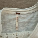 Free People  Scalloped Lace T-Shirt Blouse Photo 3