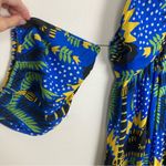 Anthropologie Incerti bright blue green and yellow strappy bandeau dress. XL Photo 5