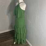 Elegant Green Tiered Maxi Dress Size L Photo 2
