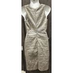 Eliza J Eliza‎ J Jewel Embellished Illusion Metallic Sheath Sleeveless Dress Taupe Sz 4 Photo 1