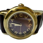 Marc by Marc Jacobs MBM1185 Analog Brown Leather and Dial Gold Tone Round Watch Photo 0