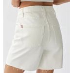 BDG Shorts Womens 26 White Denim 90's Long Inseam Boyfriend Cutoff Raw Hem Photo 3