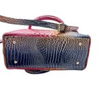 Vegan Leather Rainbow Multicolor Purple Crocodile Embossed Crossbody Satchel Bag Photo 6