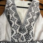 PatBO Sleeveless Linen Tan and Black Embroidery Maxi Sun Dress sz 6 Photo 12