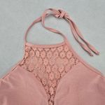 Fashion Union  Pink Lace Halter Tie Swim Sports Bra Beach Bikini Top M Medium Photo 3