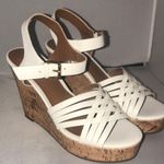 Indigo rd. Women's White Francesca’s Interlaced Strap Wedge Cork Sandals Size 10 Photo 0