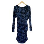 Side Ruched Sweatshirt Dress in Blue & Black Camo Sundry 2 | Size Medium Photo 2