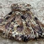 BCBG Maxazria 100% silk floral strapless fit & flare mini dress, size 4 party Photo 5