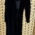 Victoria's Secret  Gold Label Black Crushed Velvet Long‎ Robe Size Small Photo 0